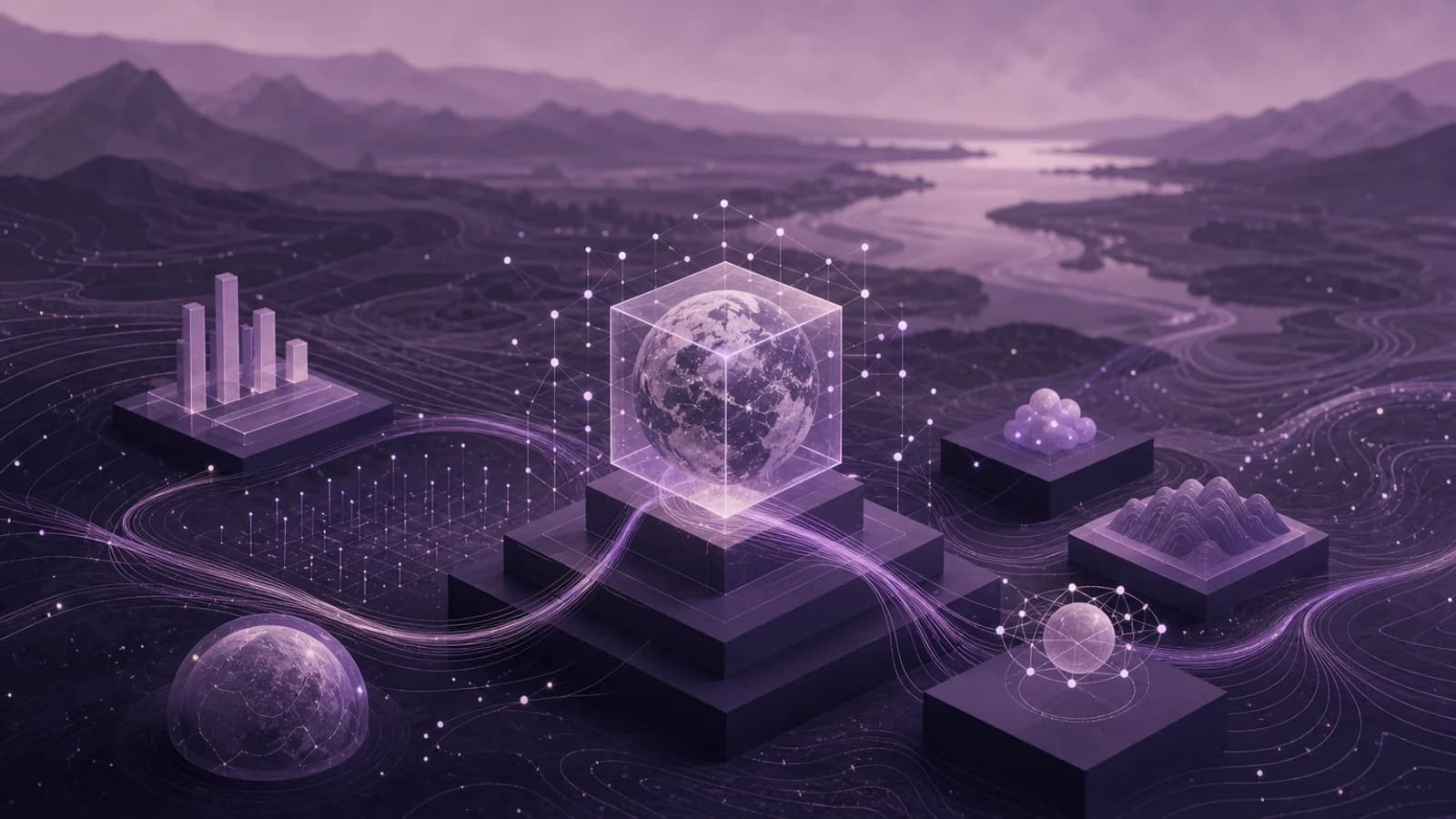 تصویرسازی مفهومی برای خبر «عامل استدلال مکانی Earth AI گوگل: گزارش فنی، آزمایش با شرکا و دسترسی آزمایشی محدود»